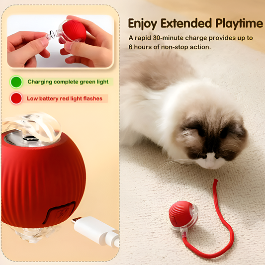 Interactive Dog and Cat Toy Ball – Smart Automatic Rolling Pet Toy with Obstacle Avoidance, Rechargeable and Durable