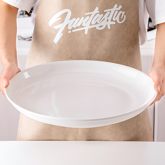 Set of 2 – Large Ceramic Serving Plate – Deep Round Dish