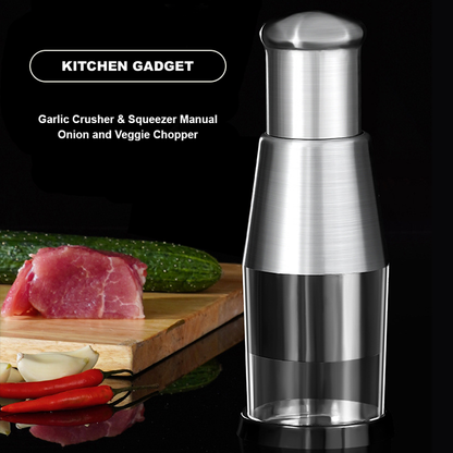 Garlic Crusher & Squeezer – Manual Onion and Veggie Chopper