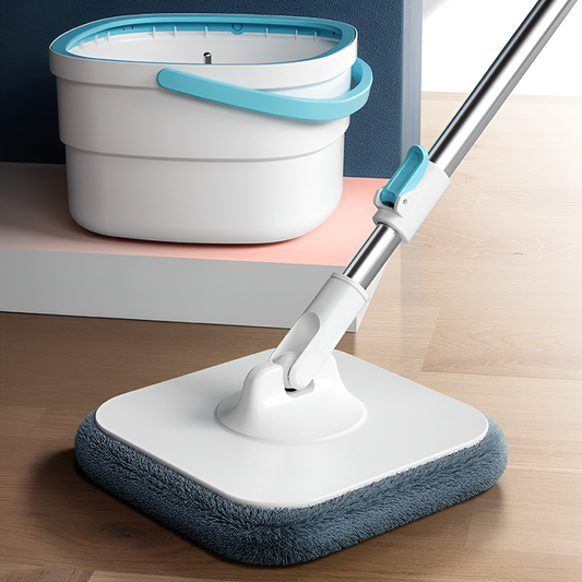 Self-Wringing Spin Mop with 5 Cotton Heads – Dual Water Tank Mop Bucket for Effortless Cleaning