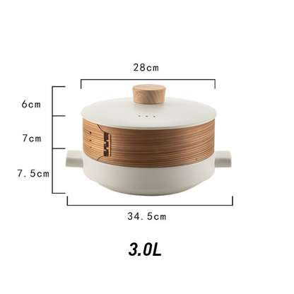 Double-Layer Ceramic Steamer Casserole – High-Temperature Resistant Soup & Steaming Pot for Gas & Open Flame Cooking