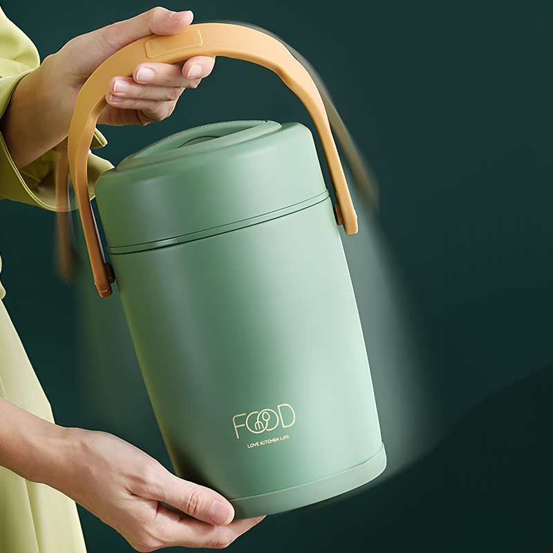 304 Portable Stainless Steel Thermal Lunch Box – 1.6L & 2L Insulated Food Container with Leakproof Inner Bowls, Long Heat Retention for Soup, Rice & Meals