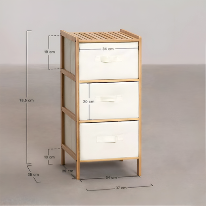 Bamboo Wood Fabric Drawer Storage Cabinet – 6/3 Drawer Organizer for Bedroom, Kids Room & Closet