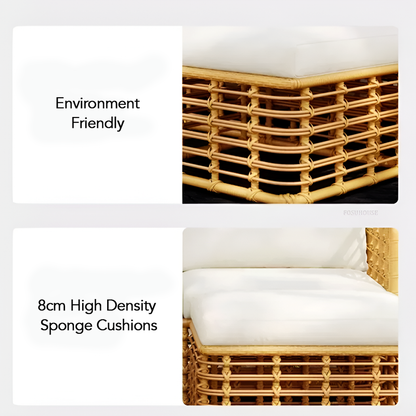 5-Piece Outdoor Rattan Sofa Set – Waterproof Patio Furniture with 3 Seater Sofa, 2 Armchairs, Coffee & Side Table – Garden Balcony Lounge
