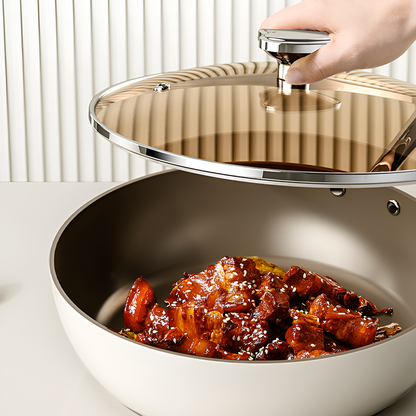 Ceramic-Coated Titanium Wok – Smoke-Free, Scratch-Resistant Cooking Pan