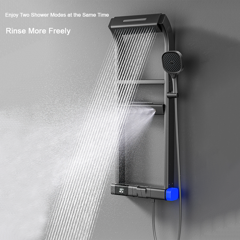 Multi-Functional Pressurized Shower Head Set – Double-Layer Storage for Bathroom
