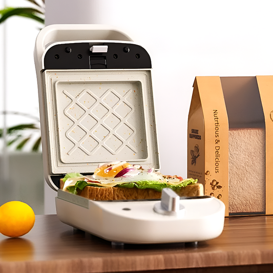 All-in-One Breakfast Sandwich Maker – 5 Removable Plates for Waffle, Toast & Grill - Mollyestelle Household Appliance
