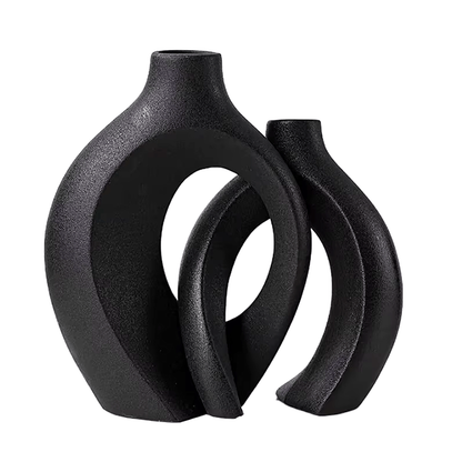 Snuggle - Modern Nordic Ceramic Vase - Abstract Minimalist Sculptural Design, Flower Holder for Home & Office Decor, European Light Luxury Style