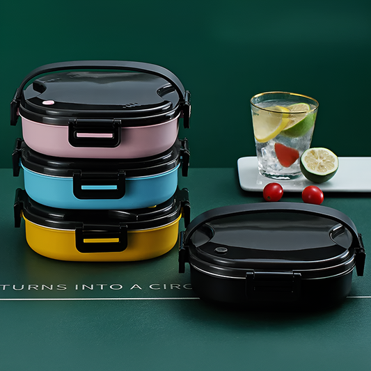 304 Stainless Steel Bento Lunch Box – Leakproof, 3-Compartments, Large-Capacity Portable Food Container with Handle for Adults and Kids