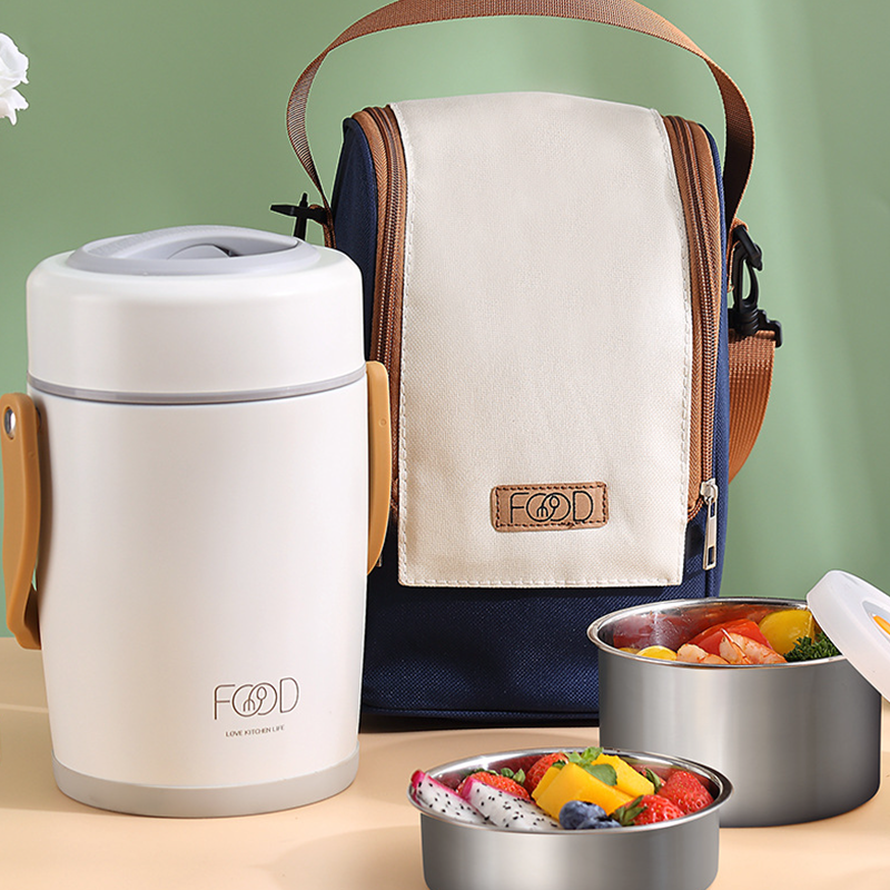 304 Portable Stainless Steel Thermal Lunch Box – 1.6L & 2L Insulated Food Container with Leakproof Inner Bowls, Long Heat Retention for Soup, Rice & Meals