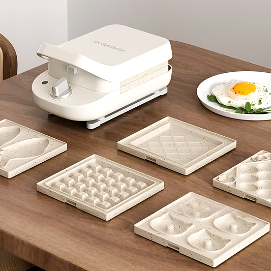 All-in-One Breakfast Sandwich Maker – 5 Removable Plates for Waffle, Toast & Grill - Mollyestelle Household Appliance