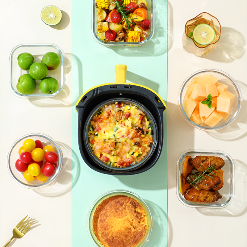 Mini Microwave-Safe Glass Bowl with Lid – Food Storage & Lunch Container, Heat-Resistant & Sealed
