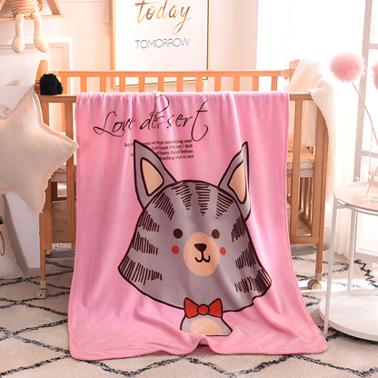 Soft Kids Cartoon Blanket – 100x140cm Toddler Throw for Nap, Travel & All Seasons – Cozy Plush Velvet for Boys & Girls