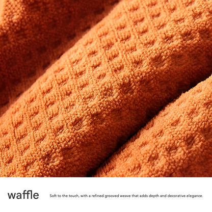 Waffle Velvet Throw Blanket - Ultra Soft Lightweight Summer Air Conditioning Blanket for Bed & Couch